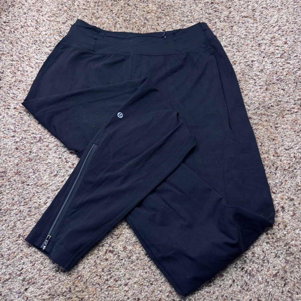 Lululemon Athletica Black Full Zip Track Pants Joggers Womens Size M